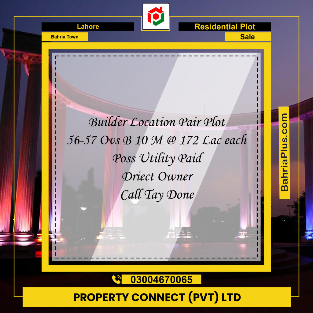 Residential Plot for Sale in Bahria Town, Lahore - (BP-234502)
