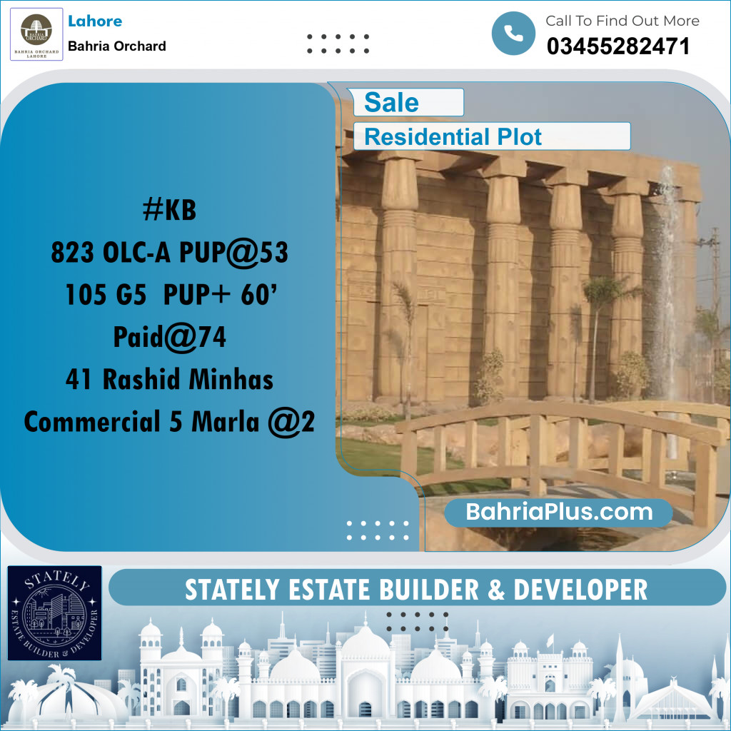 Residential Plot for Sale in Bahria Orchard, Lahore - (BP-234565)