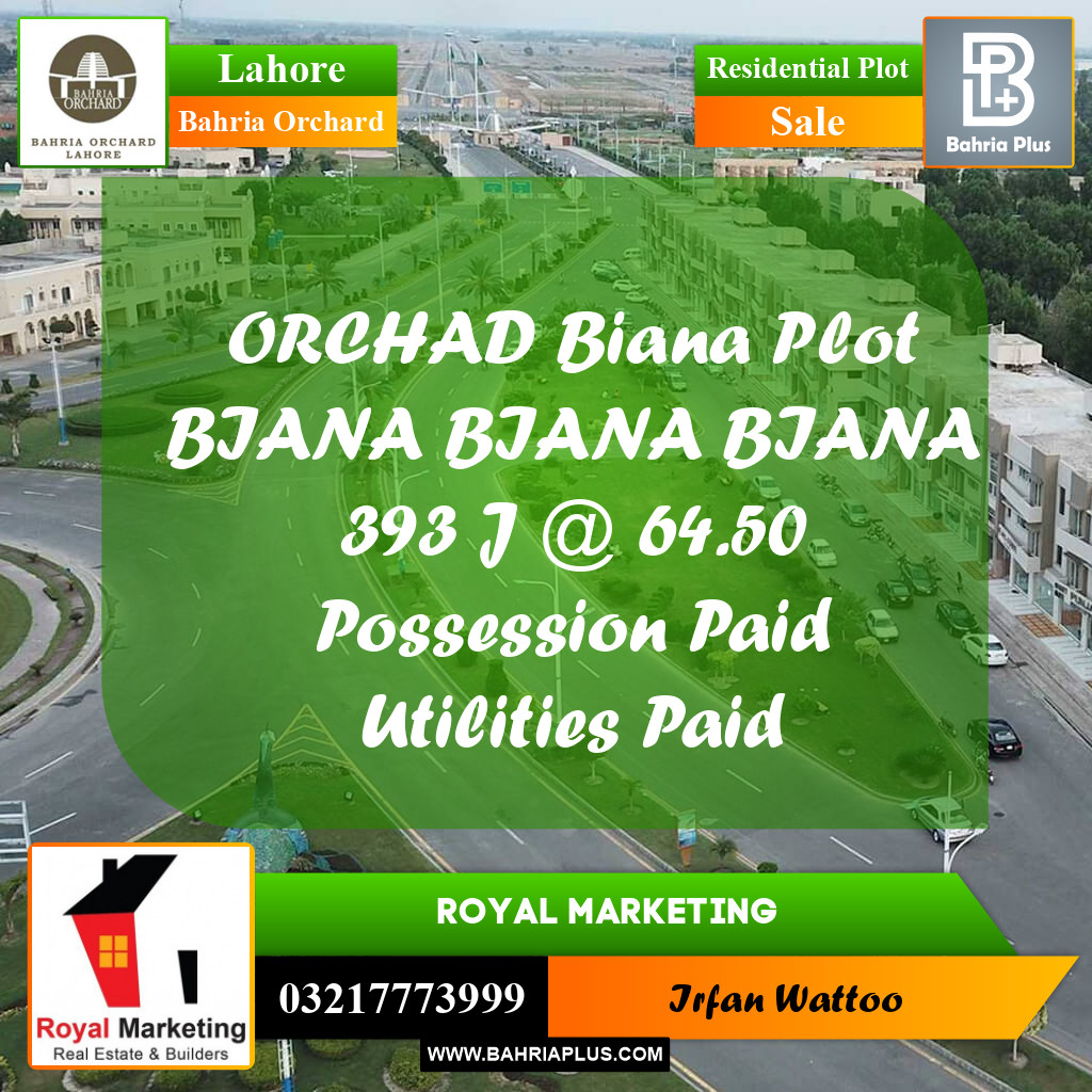 Residential Plot for Sale in Bahria Orchard, Lahore - (BP-234667)