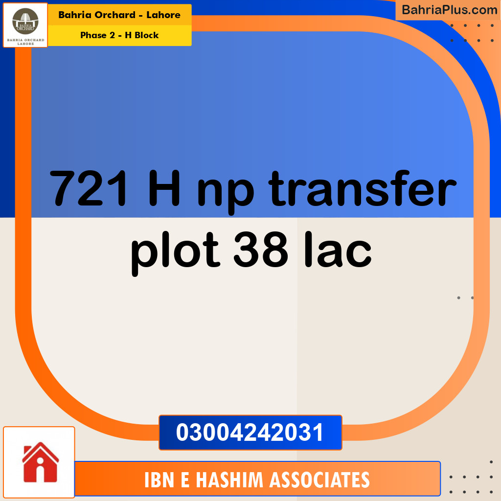 5 Marla Residential Plot for Sale in Phase 2 - H Block -  Bahria Orchard, Lahore - (BP-234668)