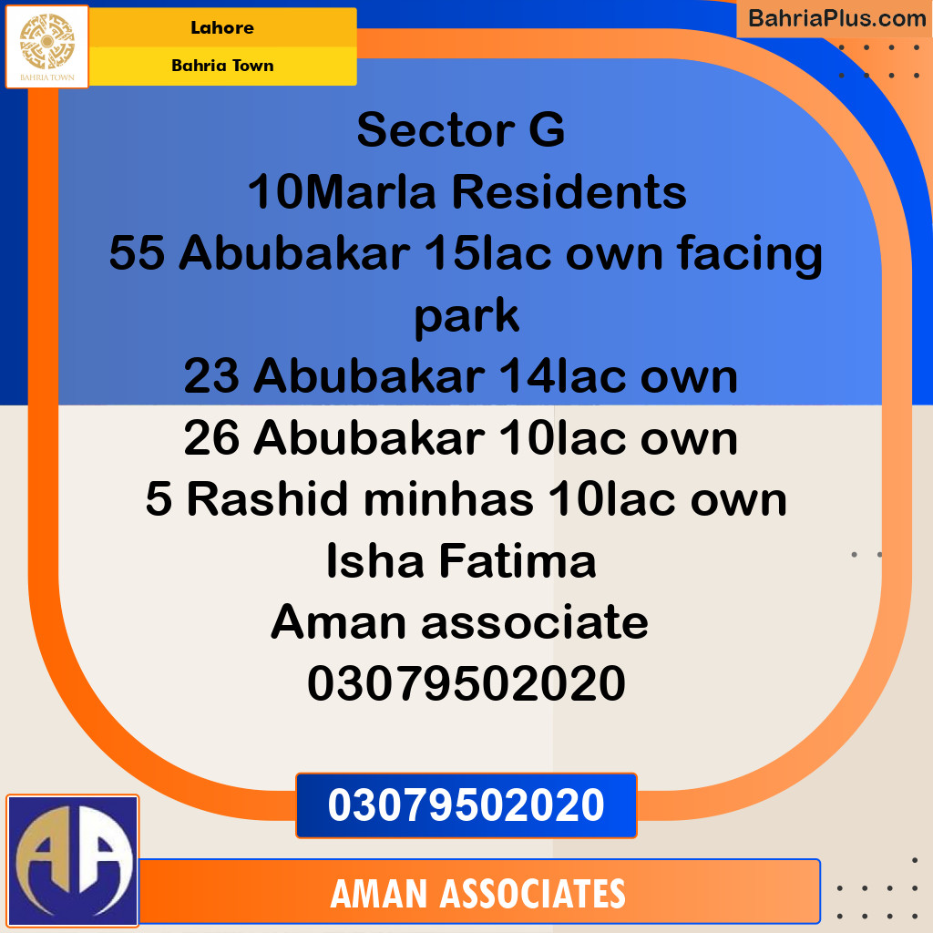 Residential Plot for Sale in Bahria Town, Lahore - (BP-234711)