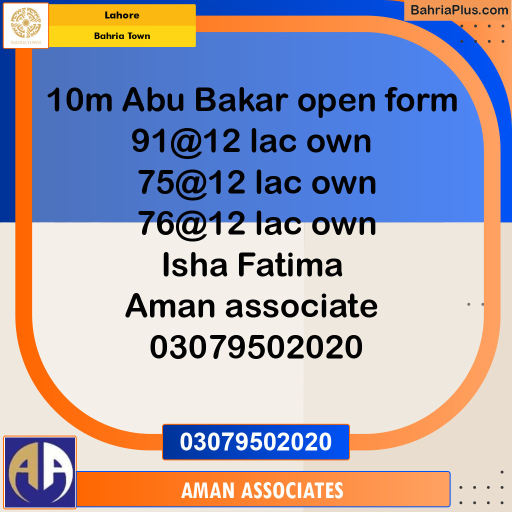 Residential Plot for Sale in Bahria Town, Lahore - (BP-234712)