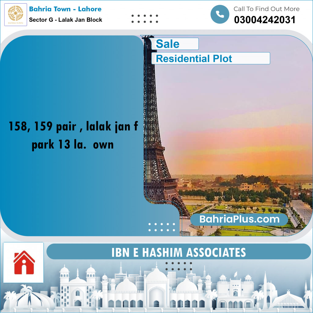 10 Marla Residential Plot for Sale in Sector G - Lalak Jan Block -  Bahria Town, Lahore - (BP-234754)