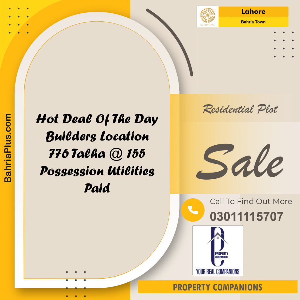 Residential Plot for Sale in Bahria Town, Lahore - (BP-234778)