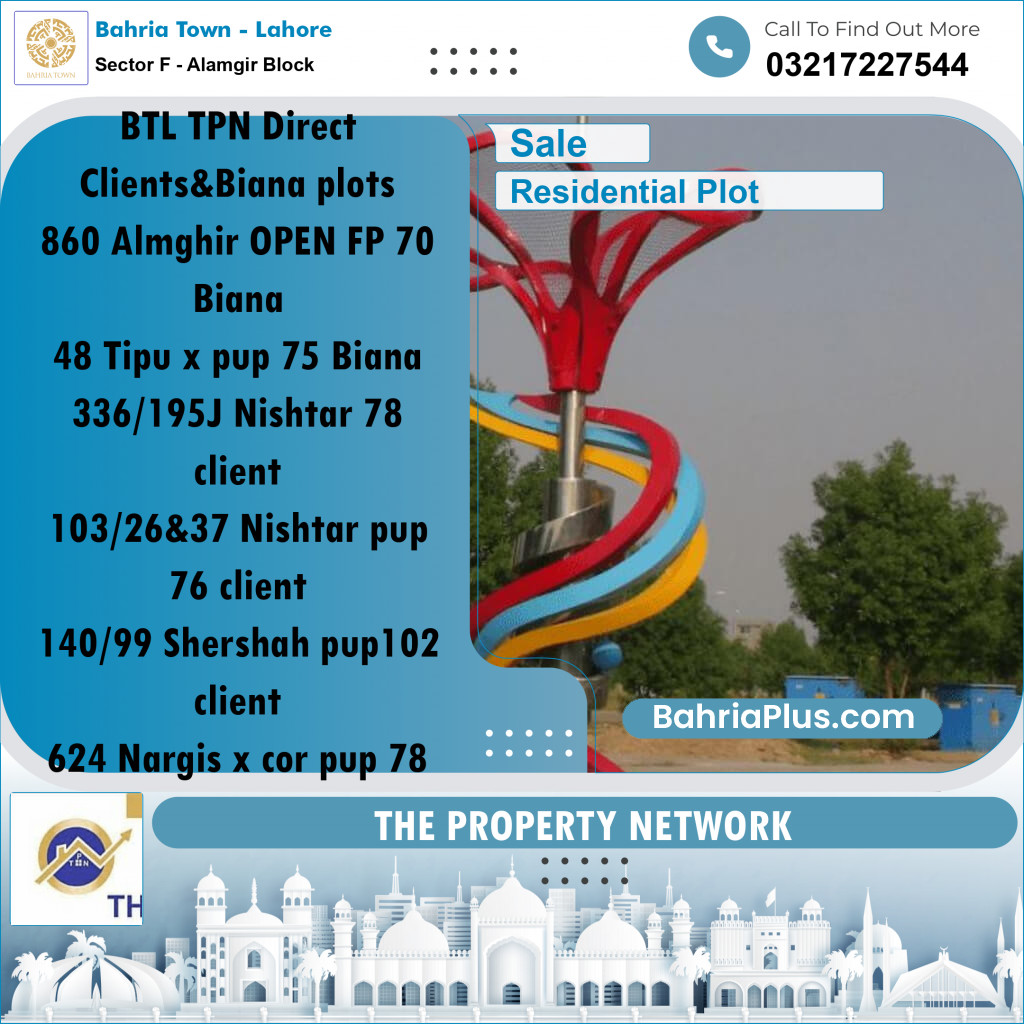 5 Marla Residential Plot for Sale in Sector F - Alamgir Block -  Bahria Town, Lahore - (BP-234802)