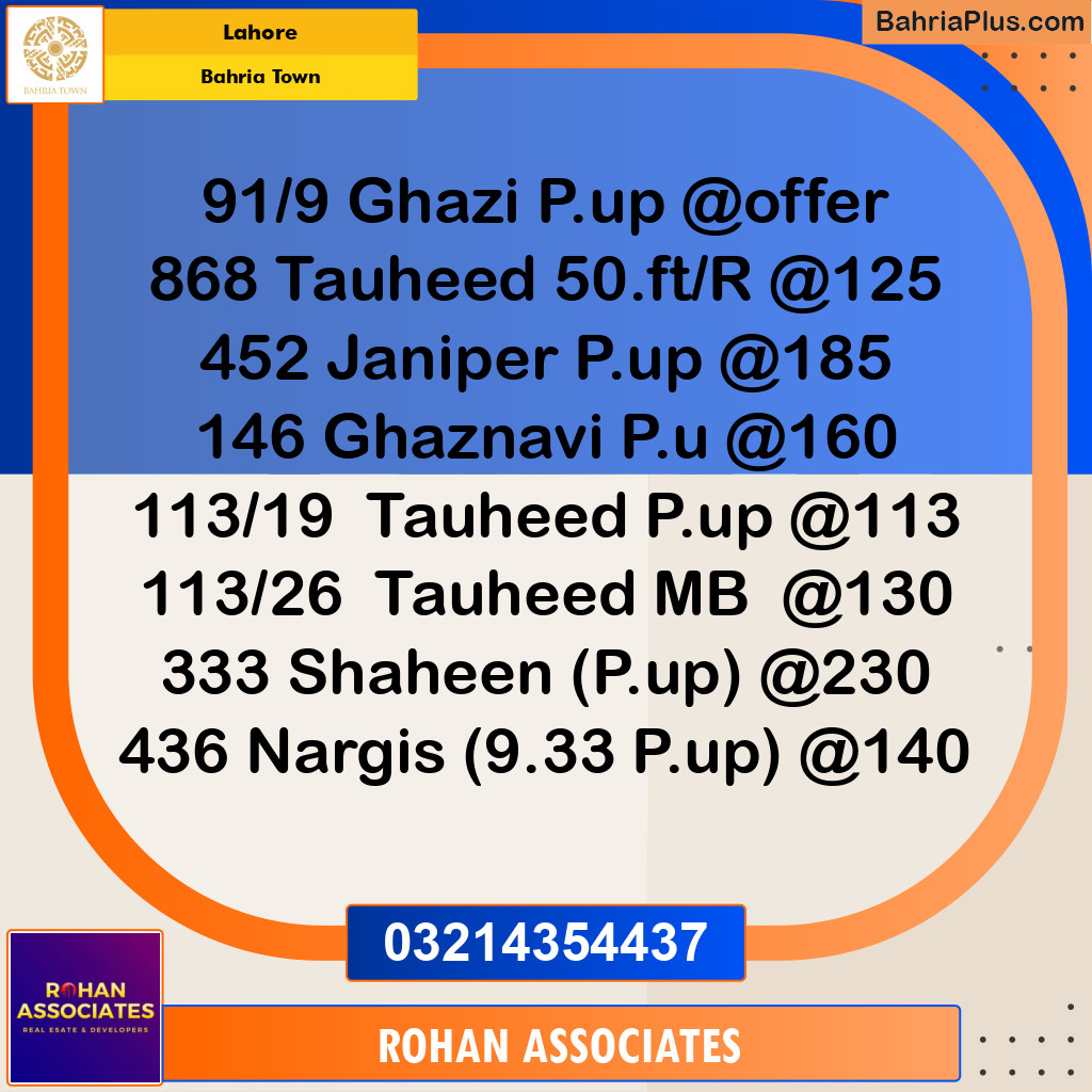 Residential Plot for Sale in Bahria Town, Lahore - (BP-234922)