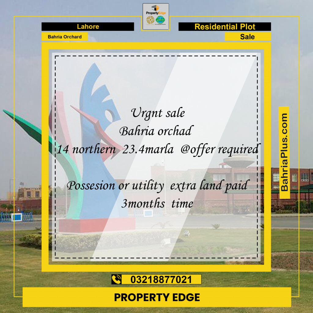 Residential Plot for Sale in Bahria Orchard, Lahore - (BP-234933)