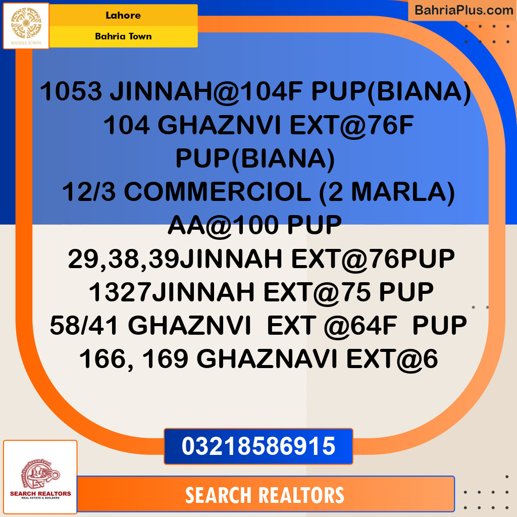 Residential Plot for Sale in Bahria Town, Lahore - (BP-234938)