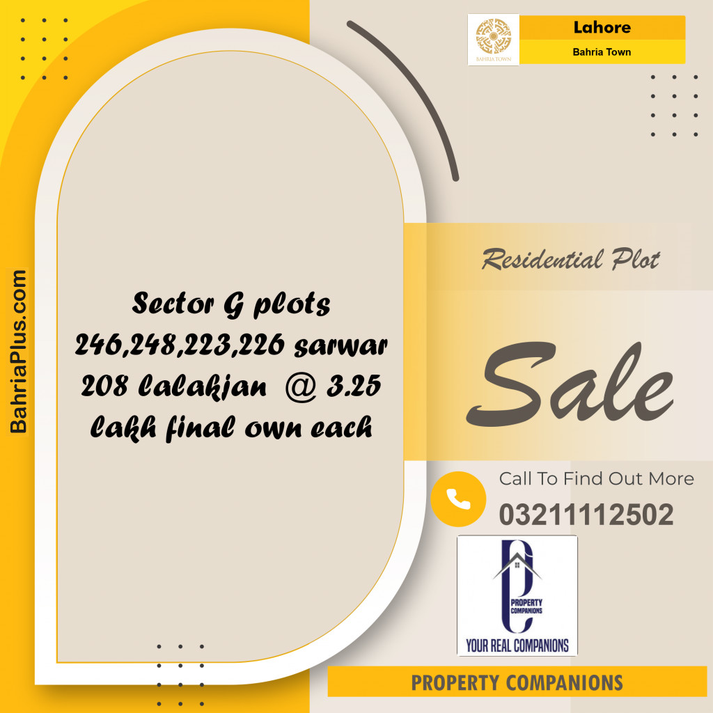 Residential Plot for Sale in Bahria Town, Lahore - (BP-234970)