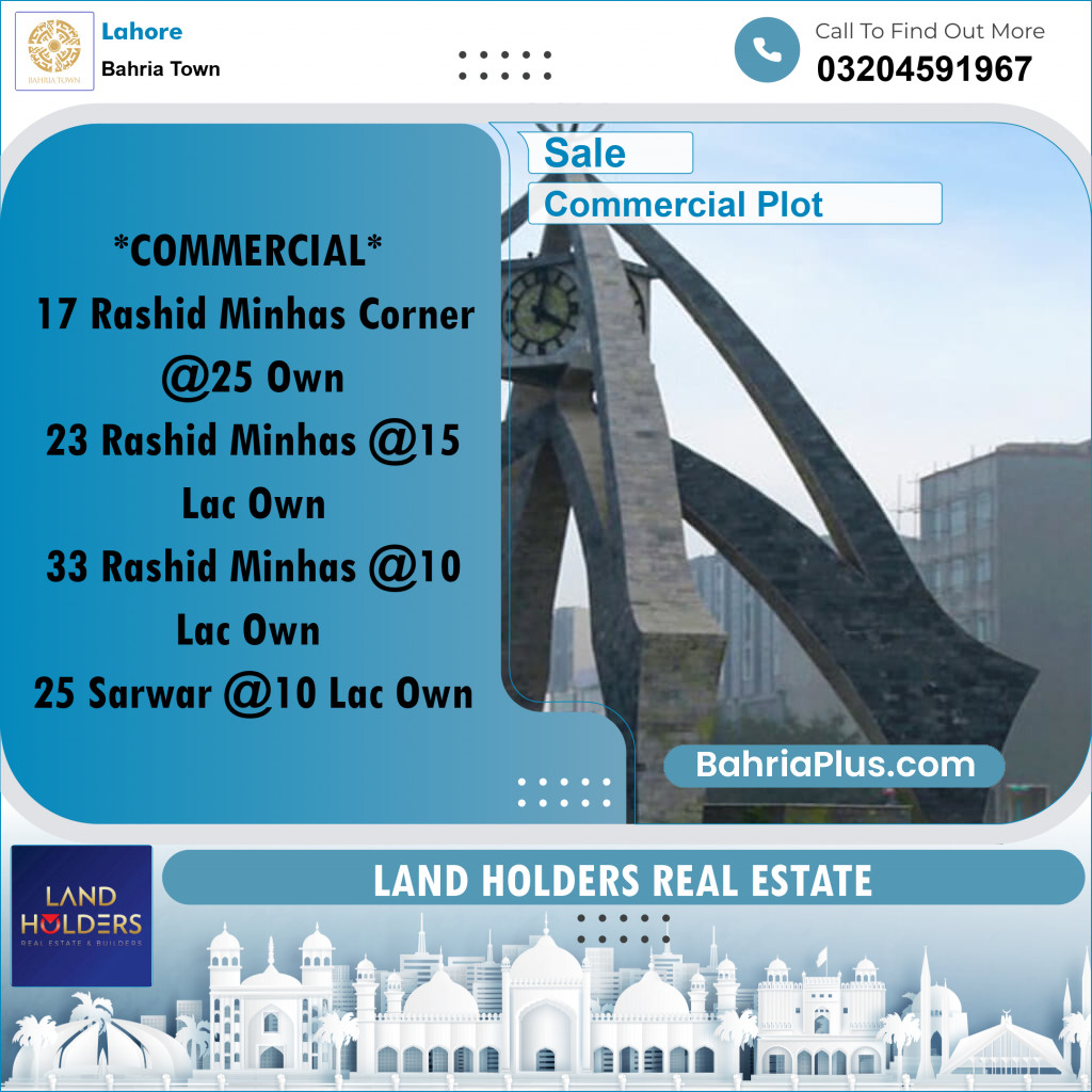 Commercial Plot for Sale in Bahria Town, Lahore - (BP-235000)