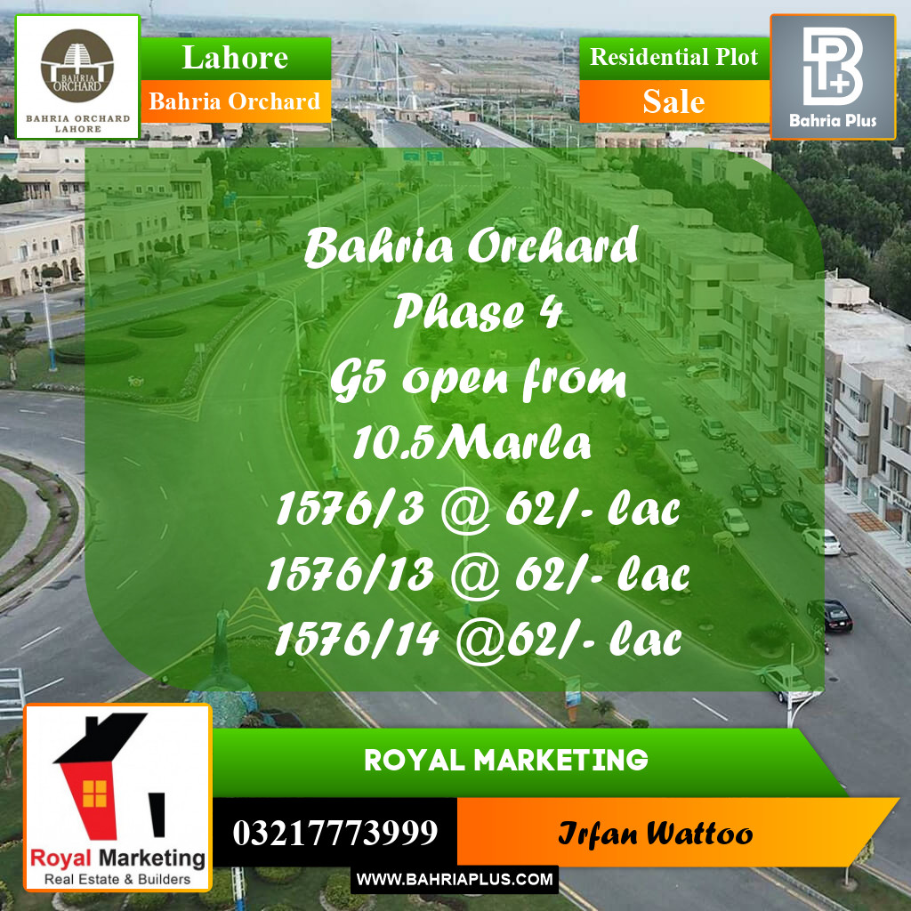 Residential Plot for Sale in Bahria Orchard, Lahore - (BP-235009)