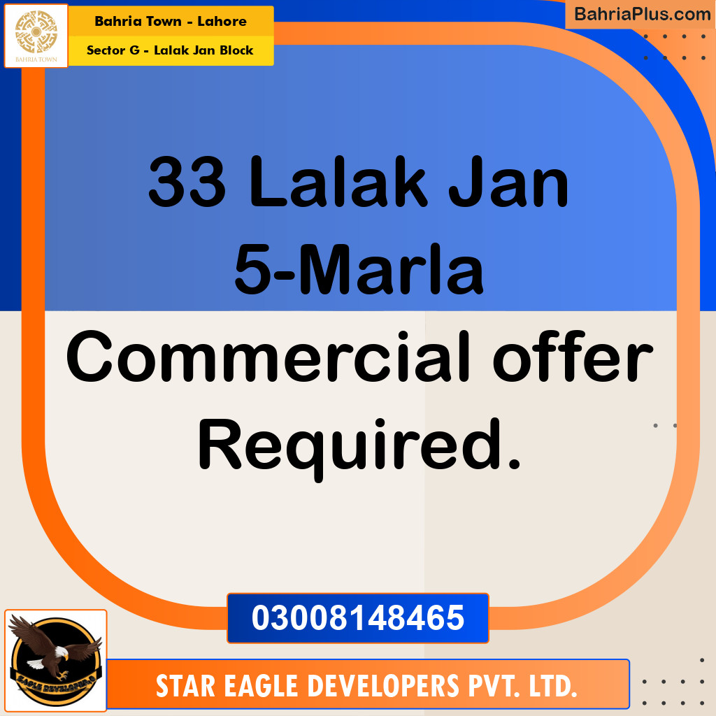 5 Marla Residential Plot for Sale in Sector G - Lalak Jan Block -  Bahria Town, Lahore - (BP-235013)