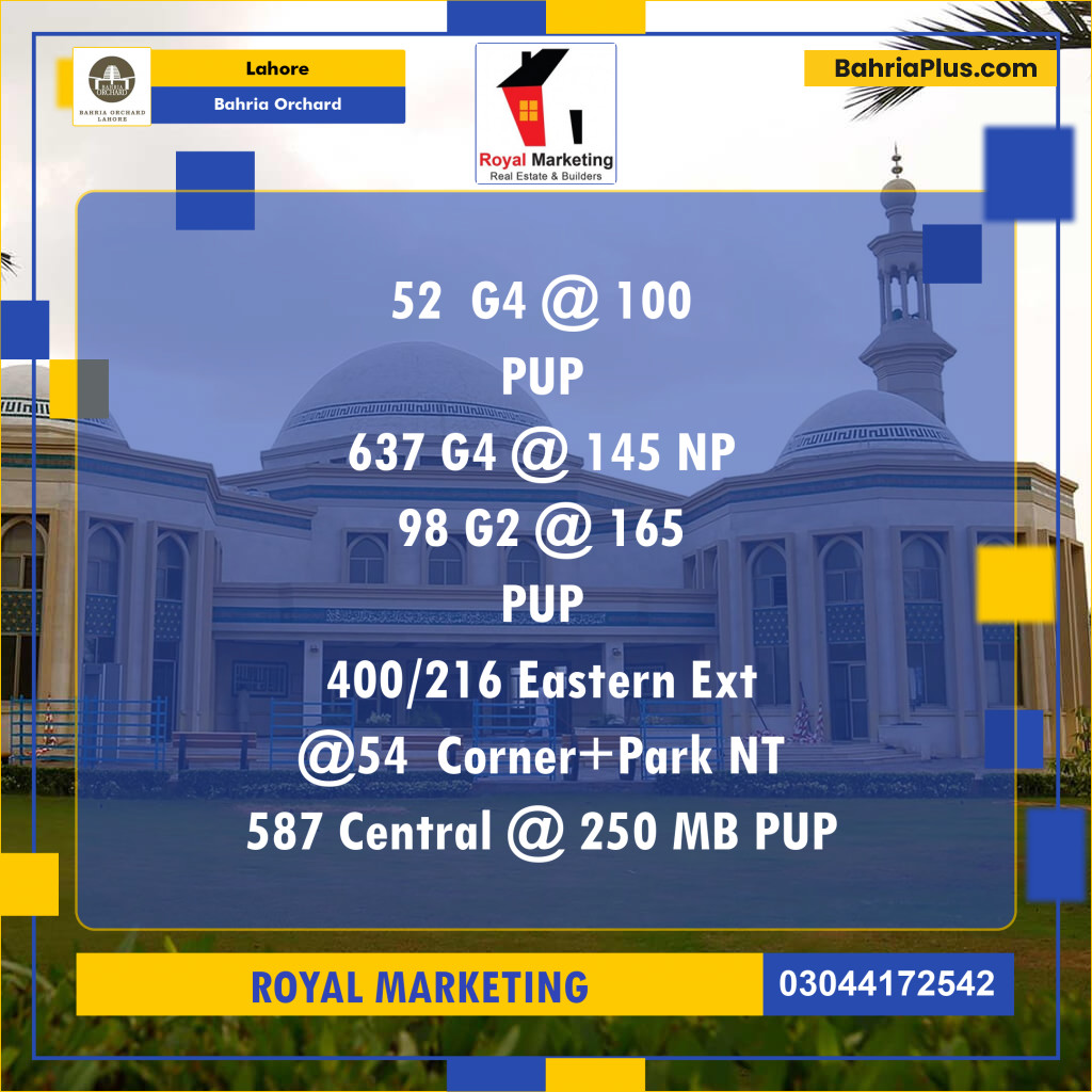 Residential Plot for Sale in Bahria Orchard, Lahore - (BP-235105)