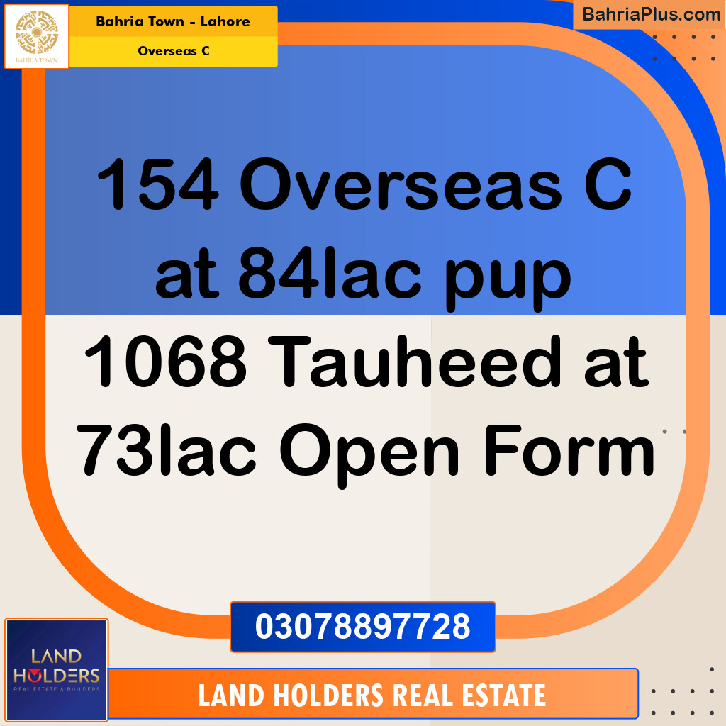 5 Marla Residential Plot for Sale in Overseas C -  Bahria Town, Lahore - (BP-235116)