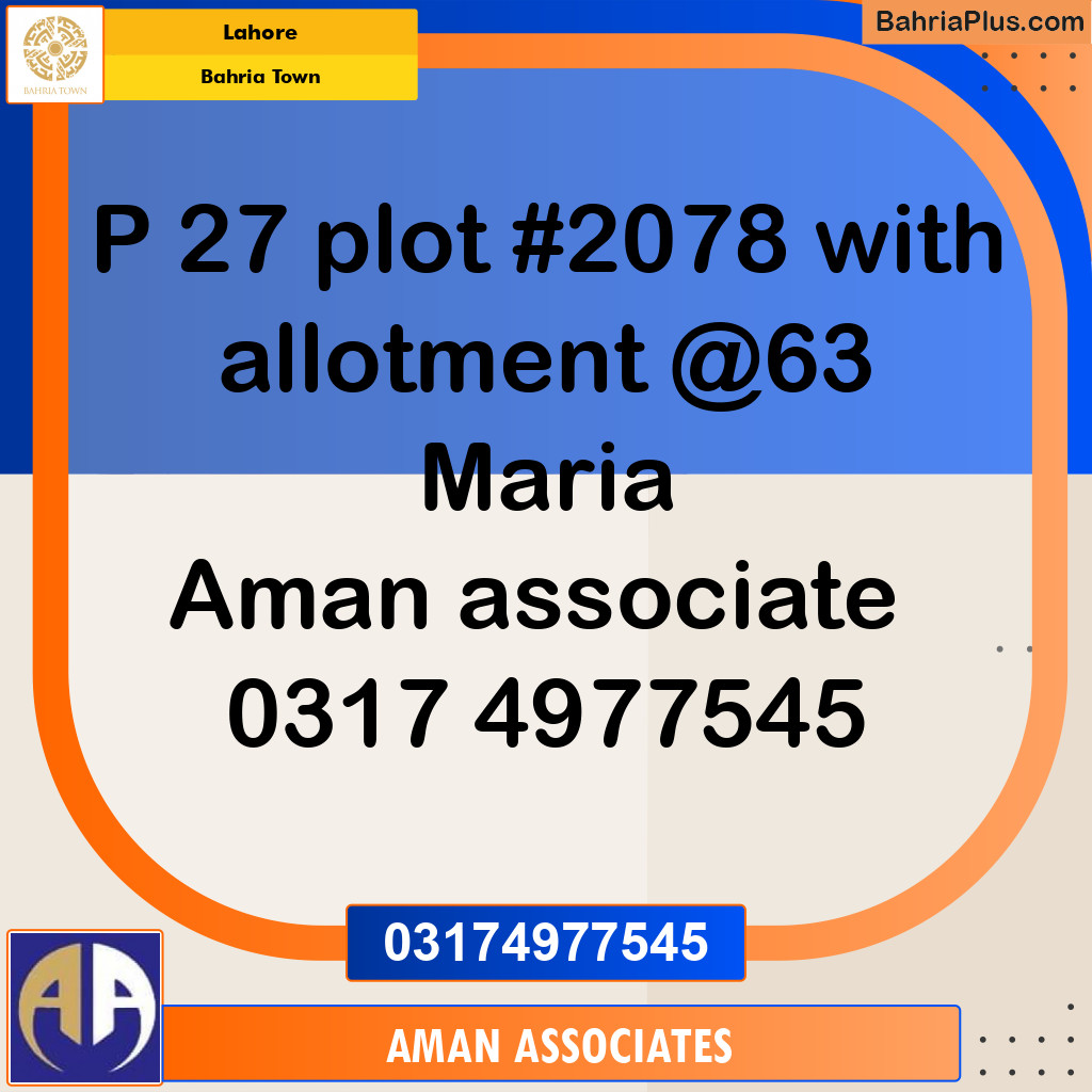 Residential Plot for Sale in Bahria Town, Lahore - (BP-235281)