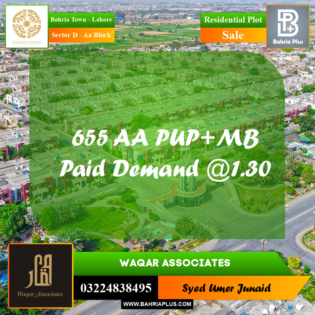 Residential Plot for Sale in Sector D - AA Block -  Bahria Town, Lahore - (BP-235331)