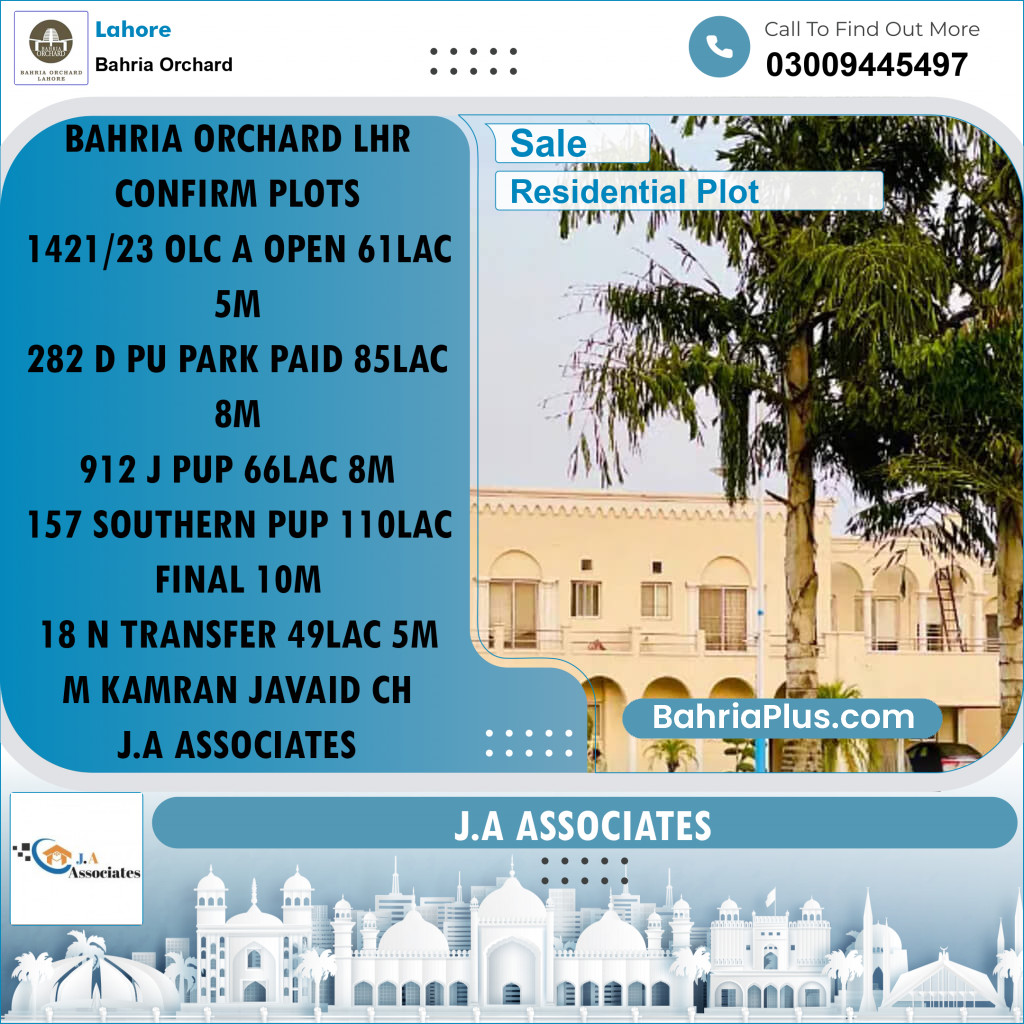 Residential Plot for Sale in Bahria Orchard, Lahore - (BP-235404)