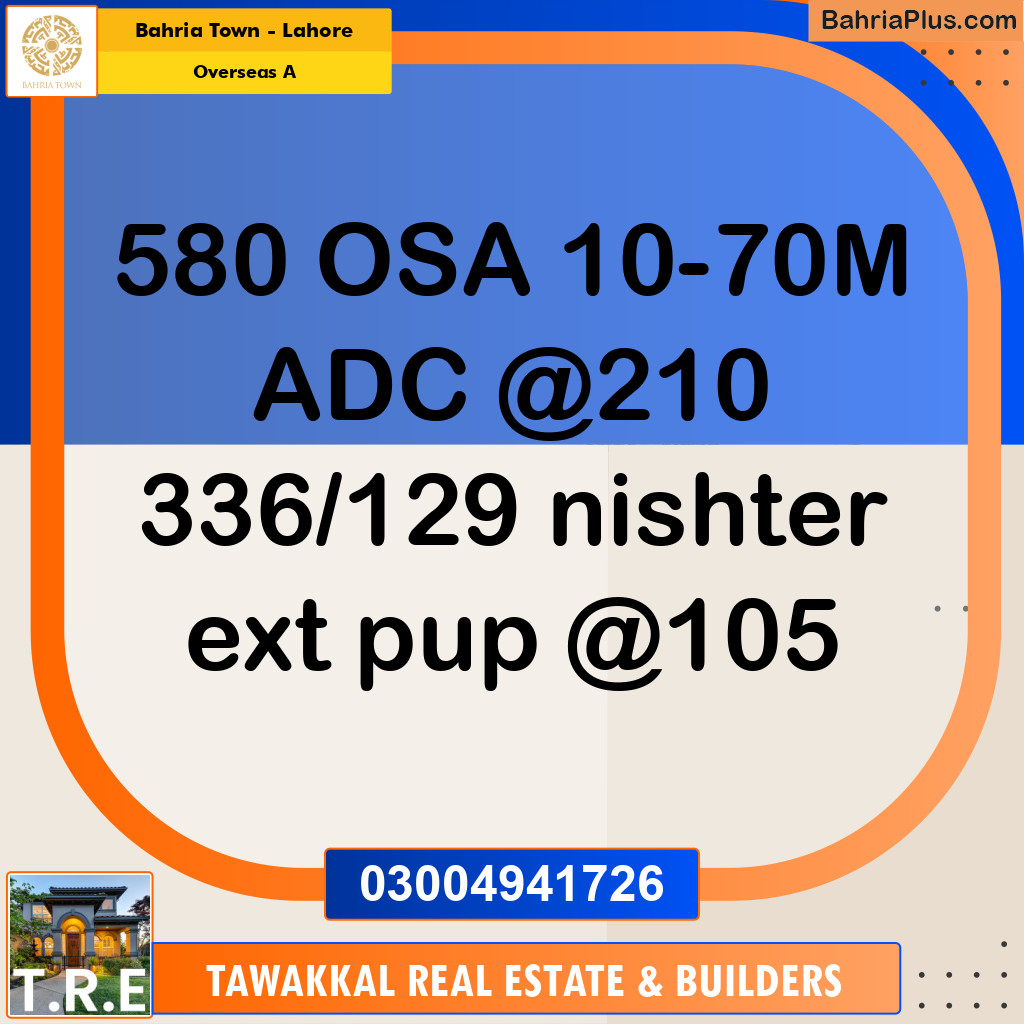 18 Marla Residential Plot for Sale in Overseas A -  Bahria Town, Lahore - (BP-235407)