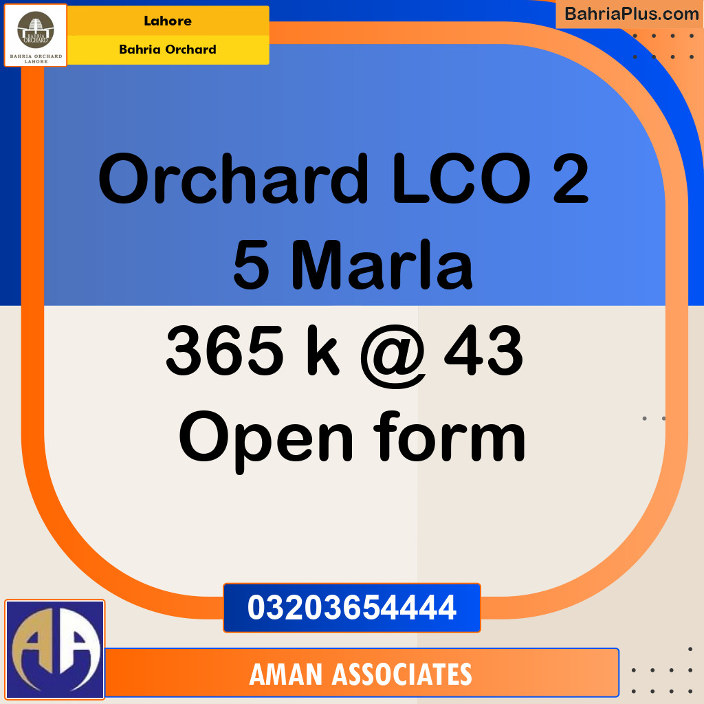 Residential Plot for Sale in Bahria Orchard, Lahore - (BP-235428)