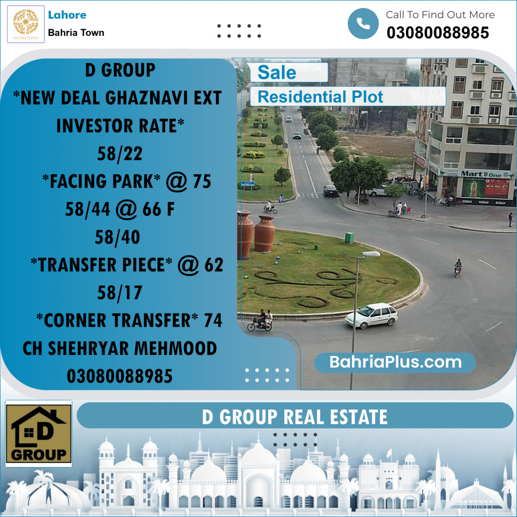 Residential Plot for Sale in Bahria Town, Lahore - (BP-235462)