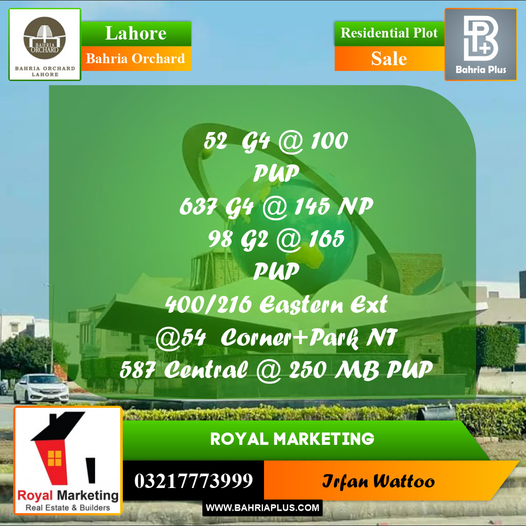 Residential Plot for Sale in Bahria Orchard, Lahore - (BP-235474)