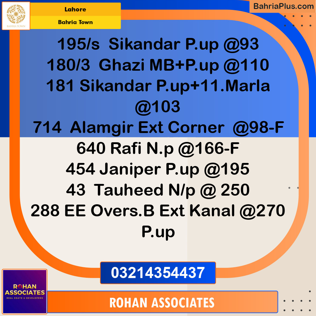 Residential Plot for Sale in Bahria Town, Lahore - (BP-235537)