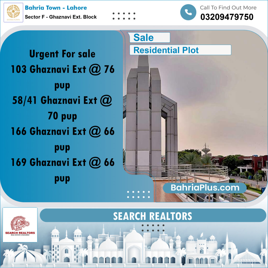 5 Marla Residential Plot for Sale in Sector F - Ghaznavi Ext. Block -  Bahria Town, Lahore - (BP-235594)
