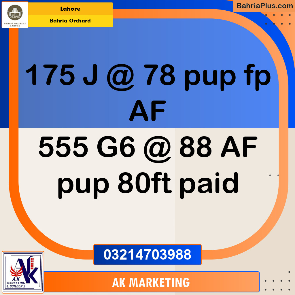 Residential Plot for Sale in Bahria Orchard, Lahore - (BP-235601)