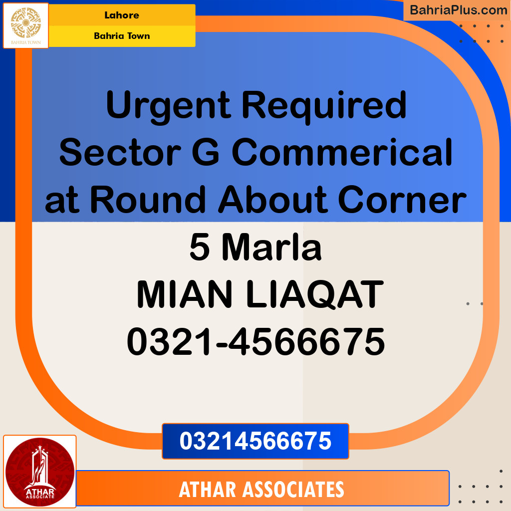 5 Marla Residential Plot for Sale in Bahria Town, Lahore - (BP-235689)