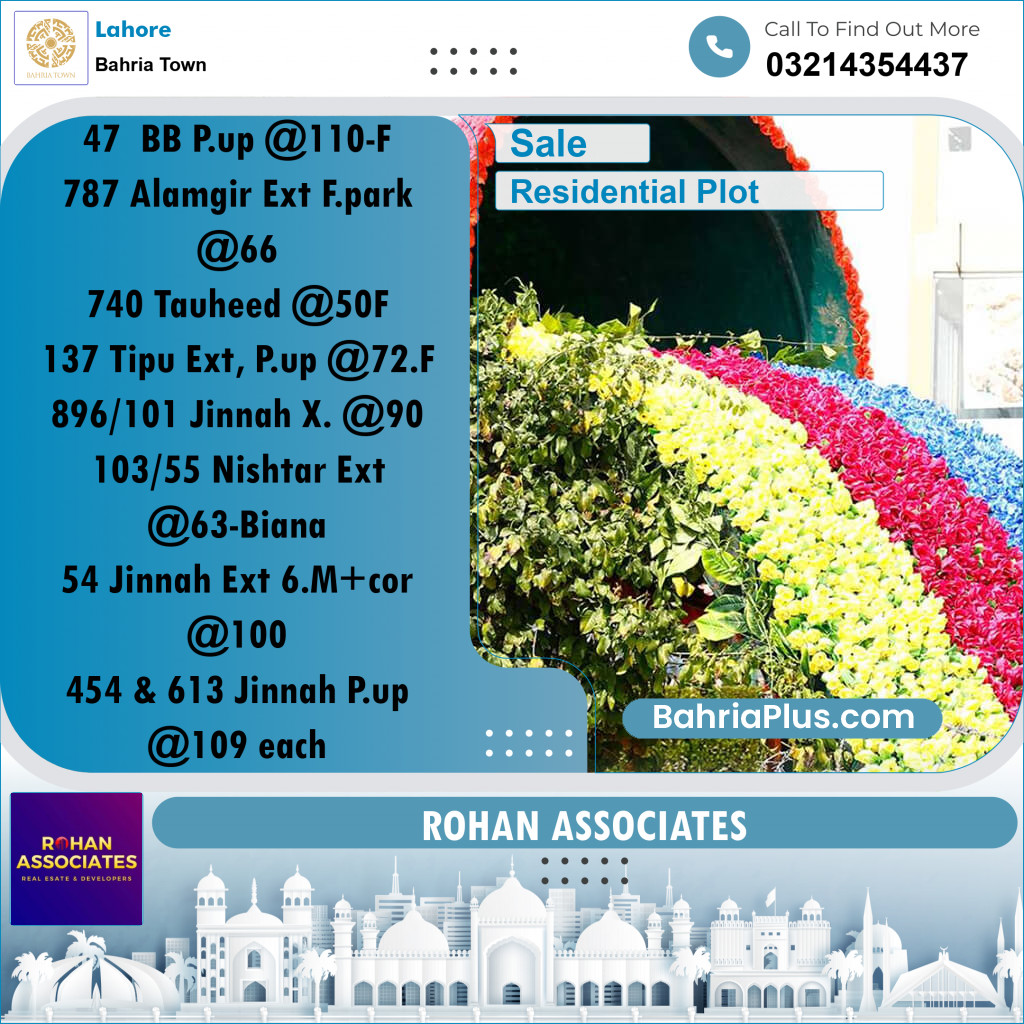 Residential Plot for Sale in Bahria Town, Lahore - (BP-235728)