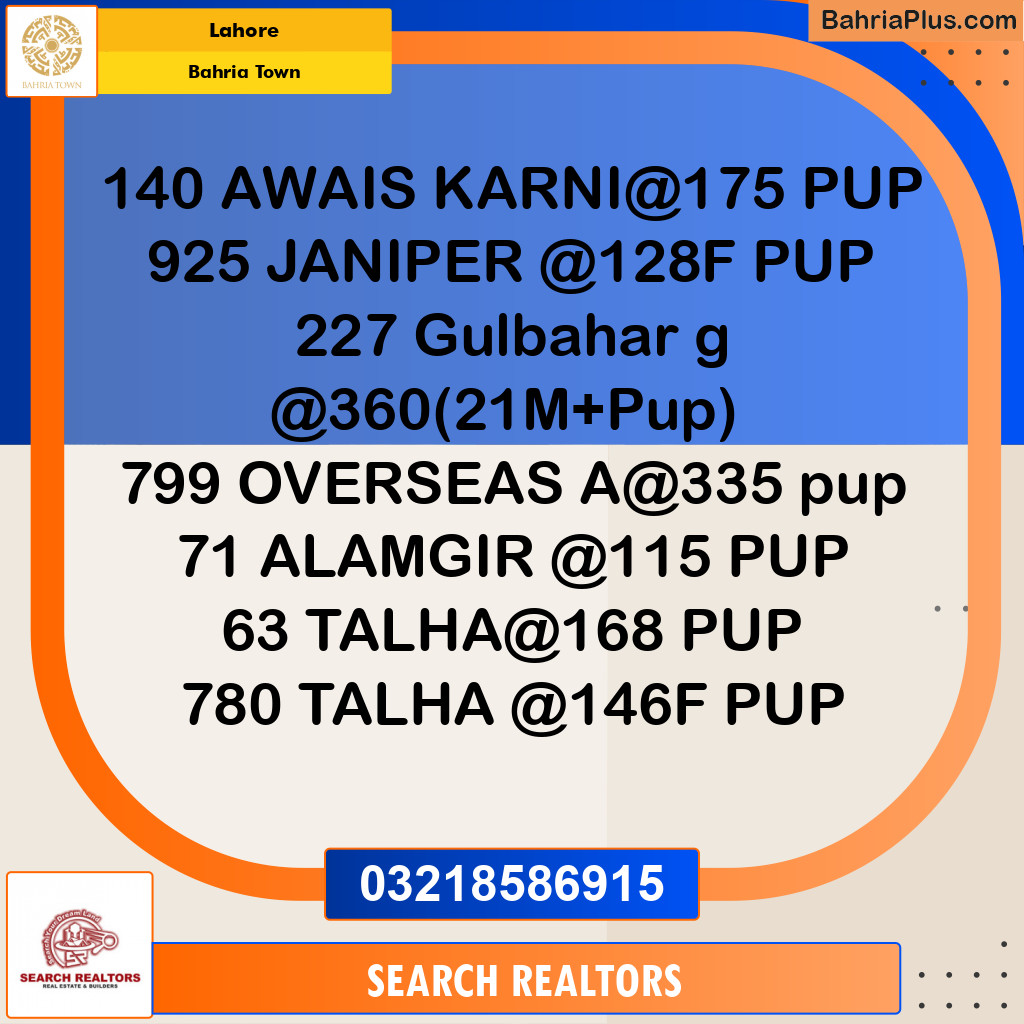 Residential Plot for Sale in Bahria Town, Lahore - (BP-235752)