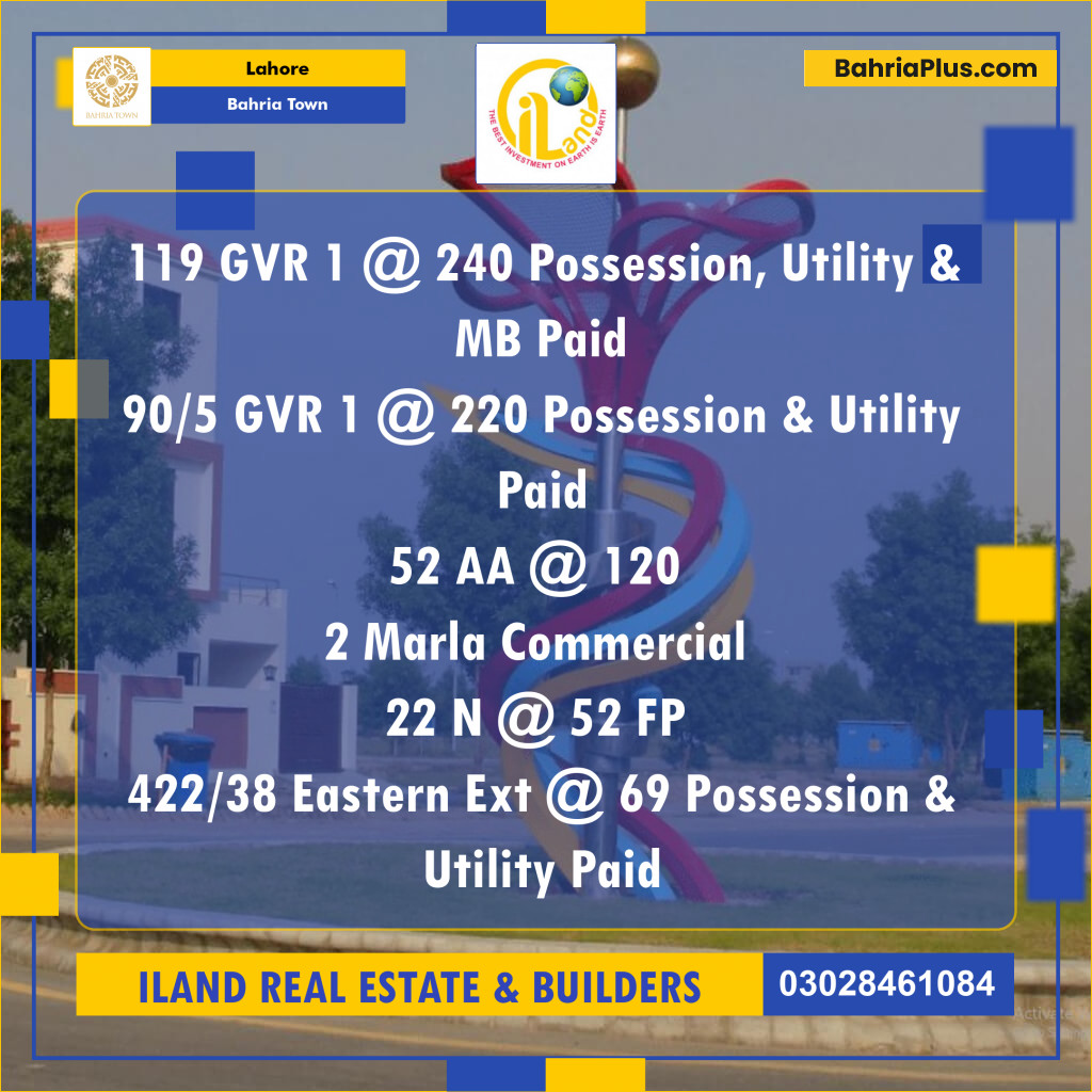 Residential Plot for Sale in Bahria Town, Lahore - (BP-235764)