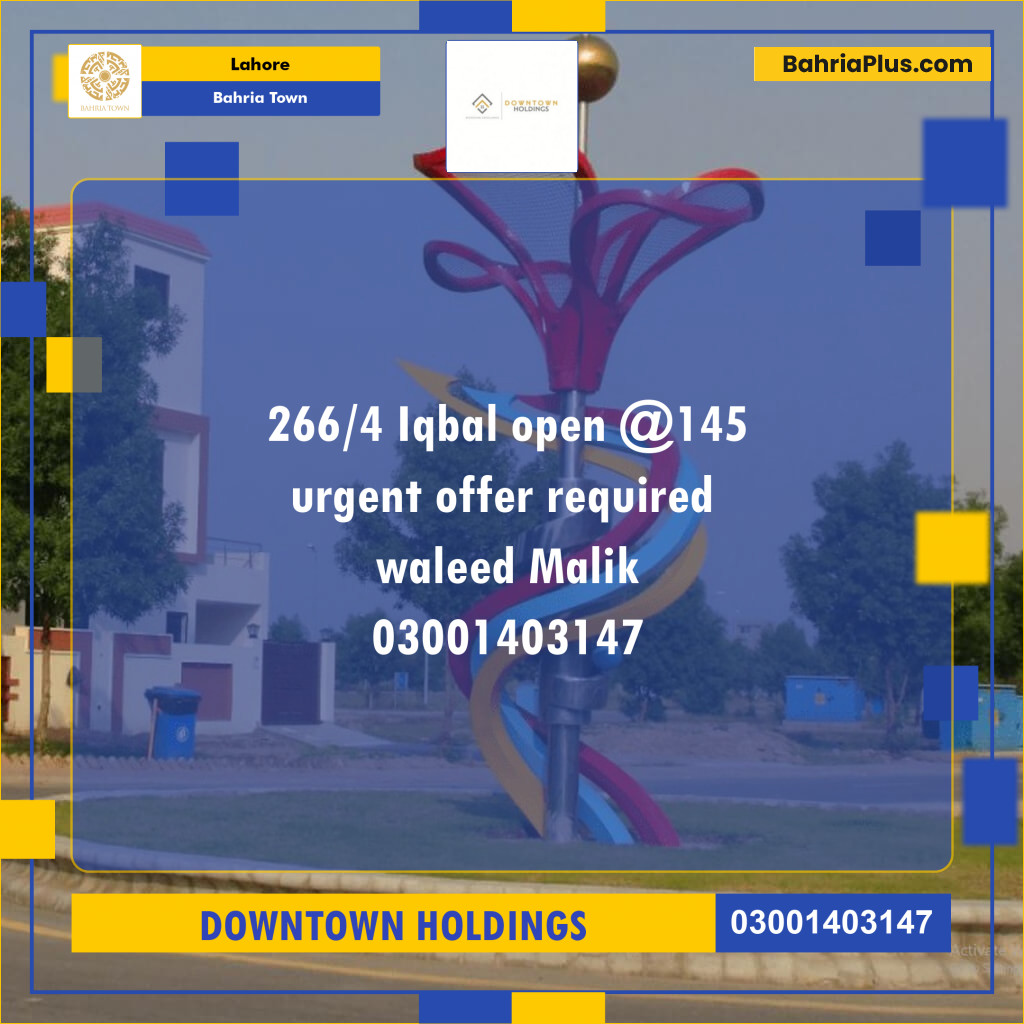Residential Plot for Sale in Bahria Town, Lahore - (BP-235863)