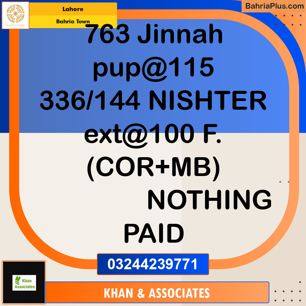 Residential Plot for Sale in Bahria Town, Lahore - (BP-235905)