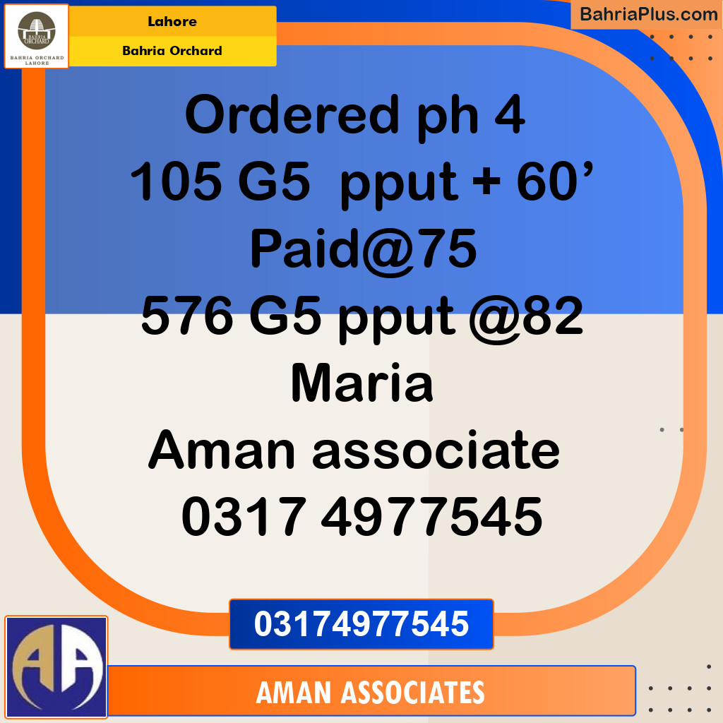 Residential Plot for Sale in Bahria Orchard, Lahore - (BP-235906)