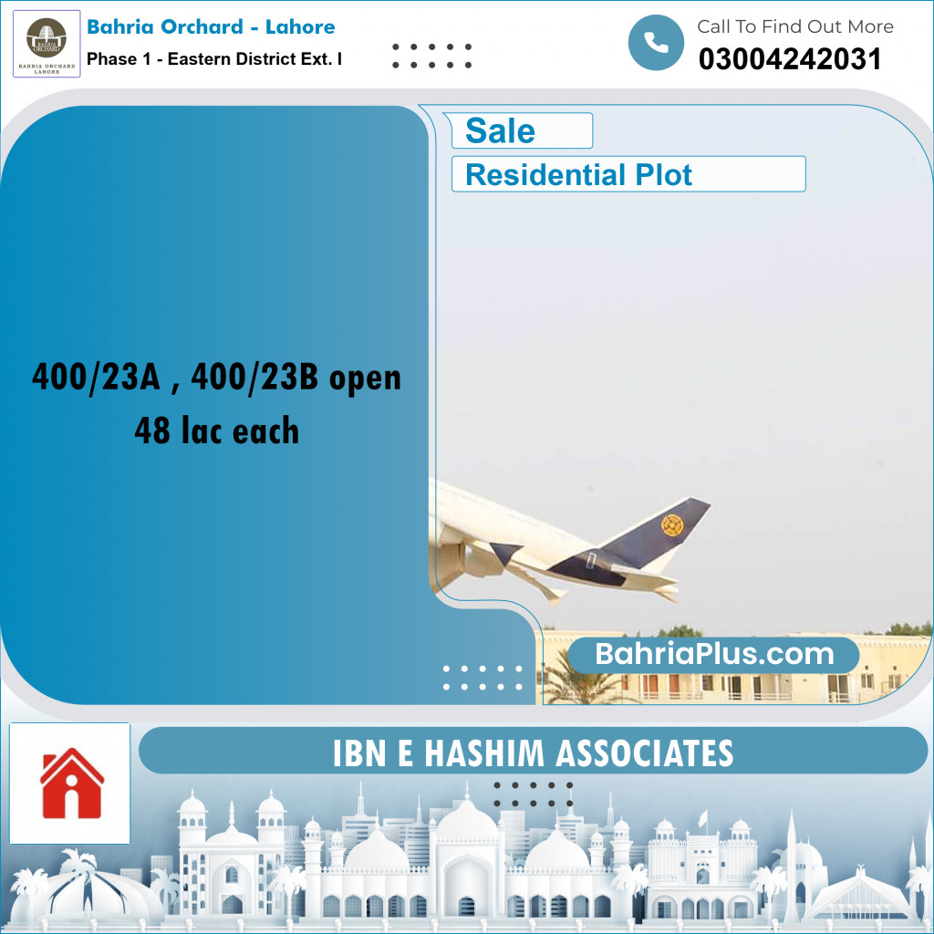 5 Marla Residential Plot for Sale in Phase 1 - Eastern District Ext. I -  Bahria Orchard, Lahore - (BP-236016)