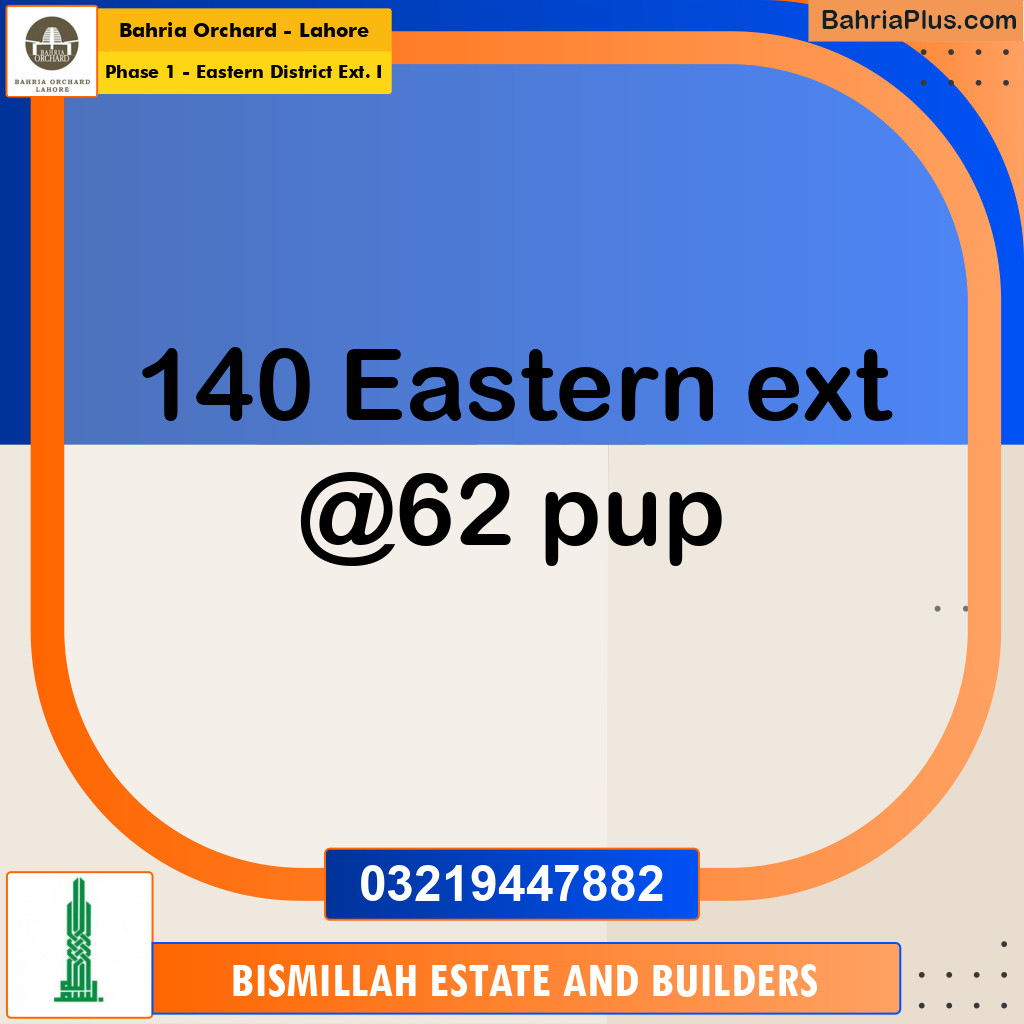 5 Marla Residential Plot for Sale in Phase 1 - Eastern District Ext. I -  Bahria Orchard, Lahore - (BP-236017)