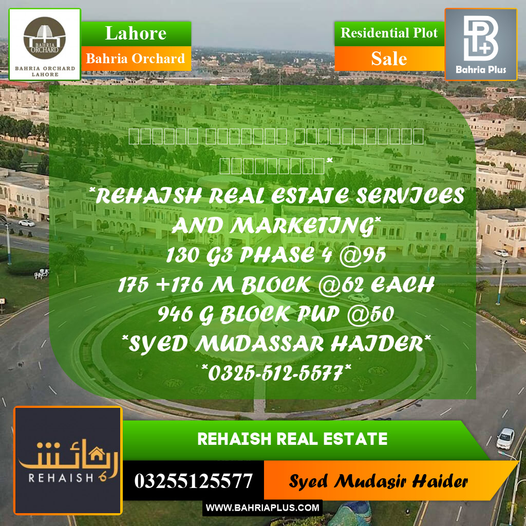 Residential Plot for Sale in Bahria Orchard, Lahore - (BP-236020)