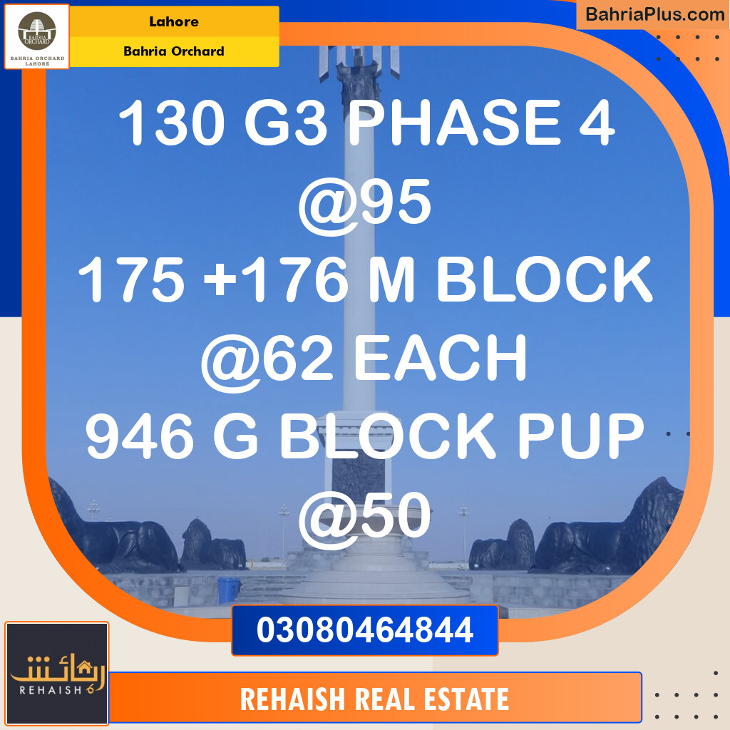Residential Plot for Sale in Bahria Orchard, Lahore - (BP-236023)
