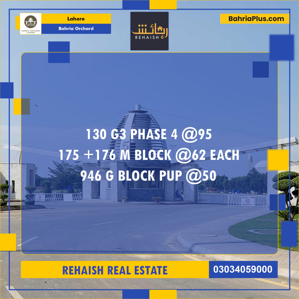 Residential Plot for Sale in Bahria Orchard, Lahore - (BP-236028)