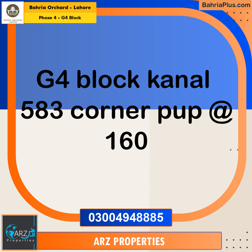 Residential Plot for Sale in Phase 4 - G4 Block -  Bahria Orchard, Lahore - (BP-236053)