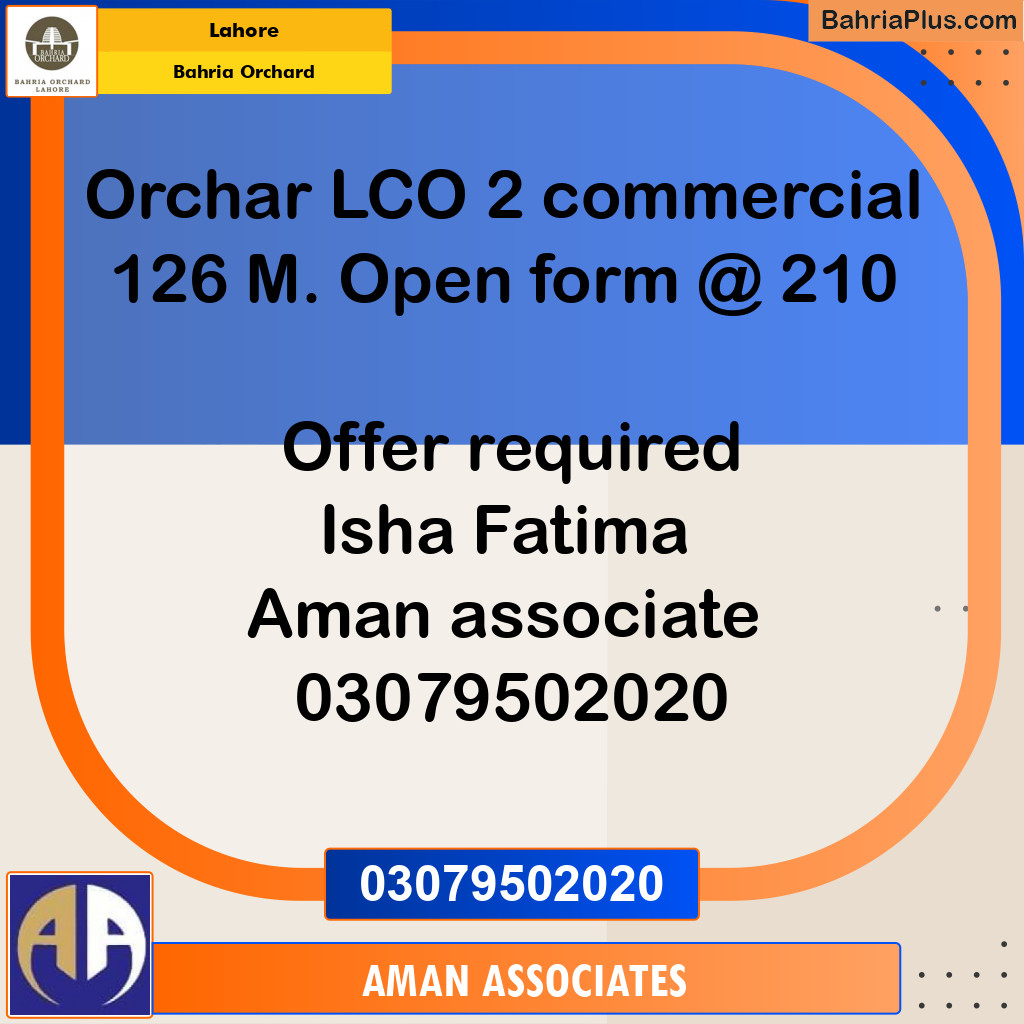 Residential Plot for Sale in Bahria Orchard, Lahore - (BP-236140)