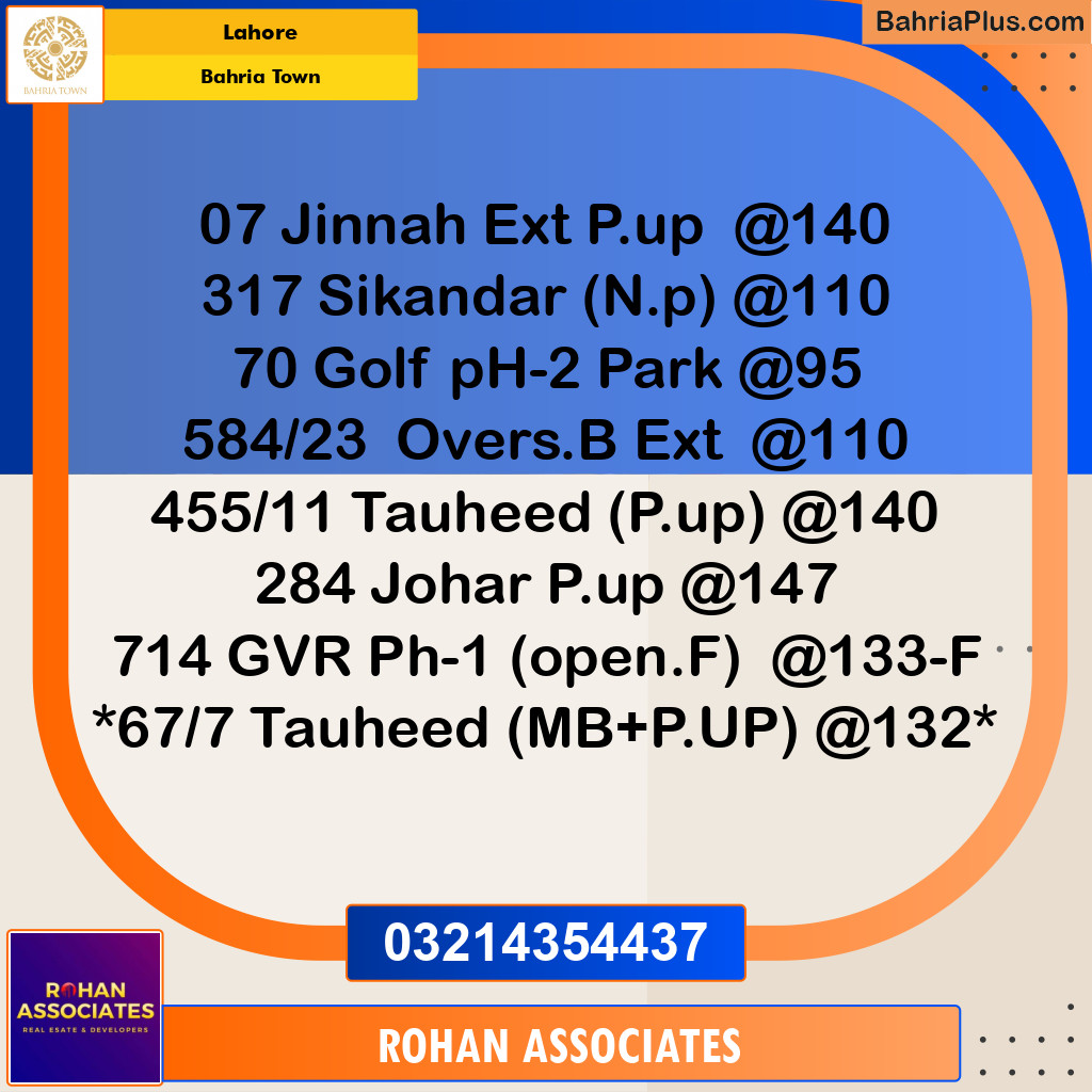 Residential Plot for Sale in Bahria Town, Lahore - (BP-236155)