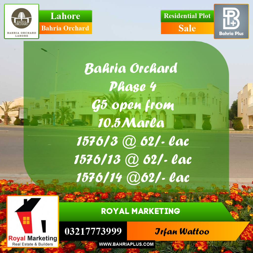Residential Plot for Sale in Bahria Orchard, Lahore - (BP-236162)