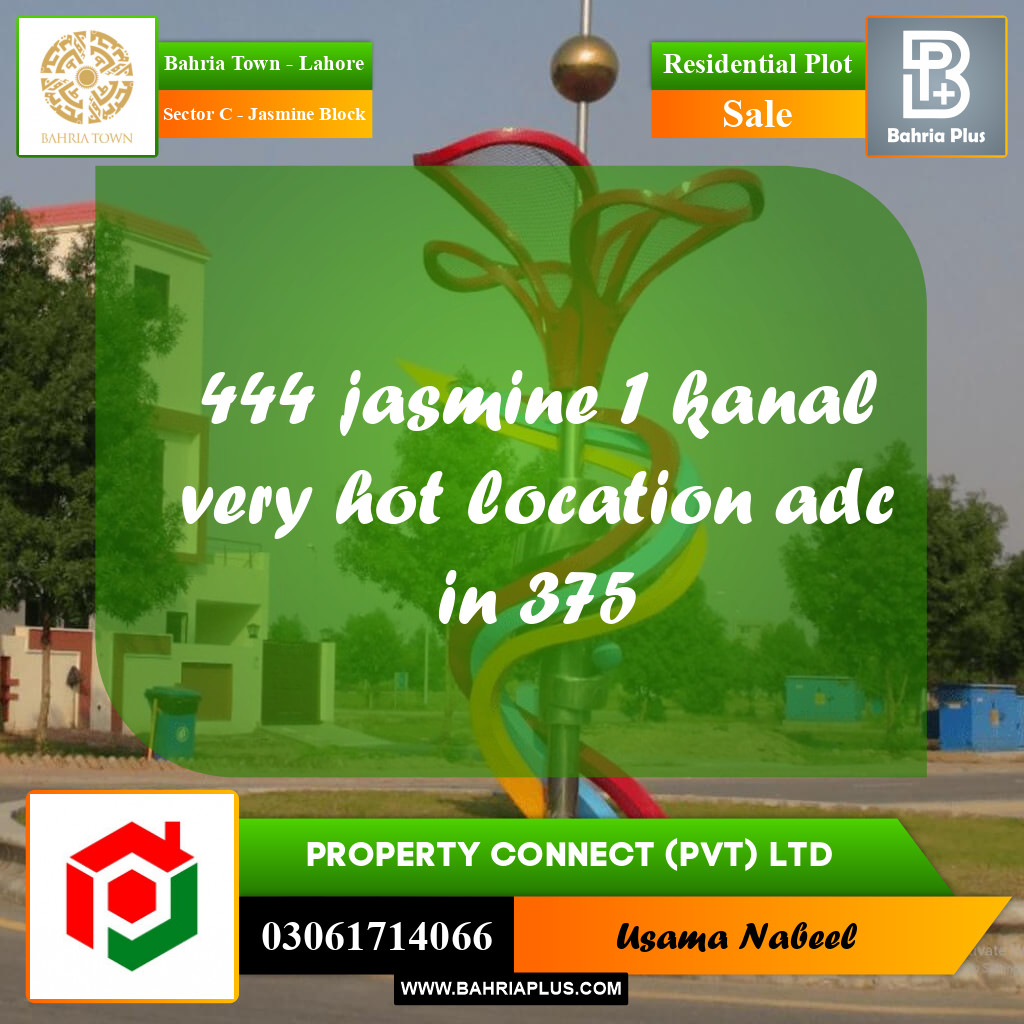Residential Plot for Sale in Sector C - Jasmine Block -  Bahria Town, Lahore - (BP-236178)