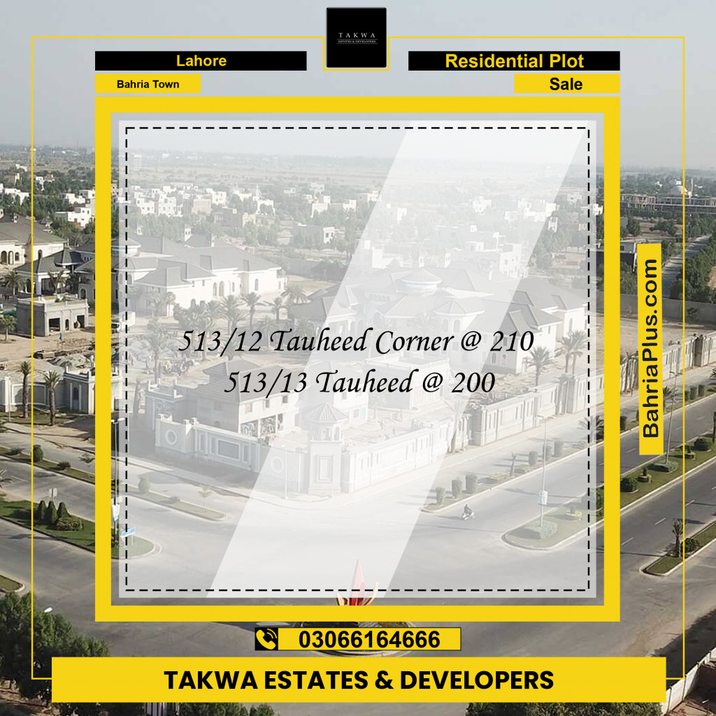 Residential Plot for Sale in Bahria Town, Lahore - (BP-236238)