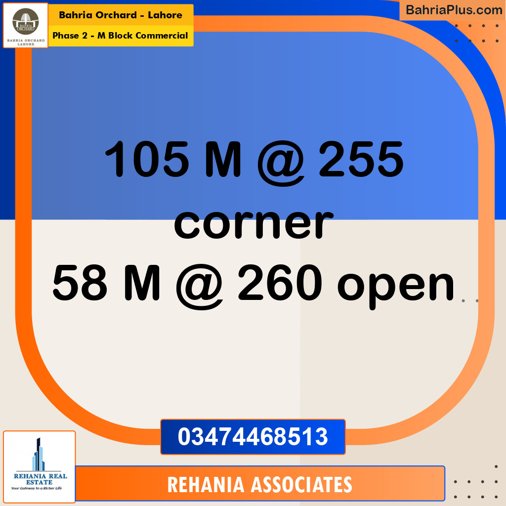5 Marla Commercial Plot for Sale in Phase 2 - M Block Commercial -  Bahria Orchard, Lahore - (BP-236248)