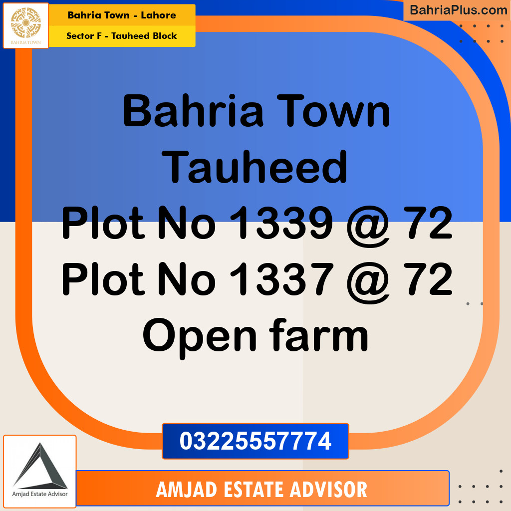 Residential Plot for Sale in Sector F - Tauheed Block -  Bahria Town, Lahore - (BP-236249)
