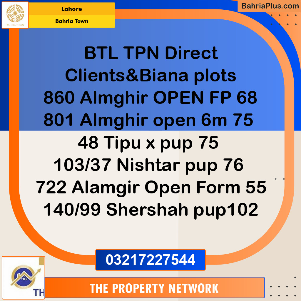 5 Marla Residential Plot for Sale in Bahria Town, Lahore - (BP-236270)