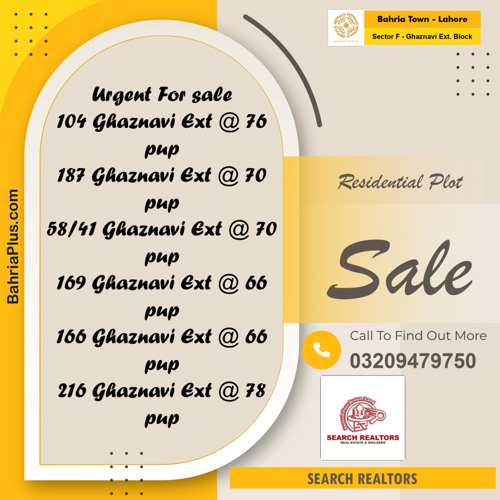 5 Marla Residential Plot for Sale in Sector F - Ghaznavi Ext. Block -  Bahria Town, Lahore - (BP-236325)